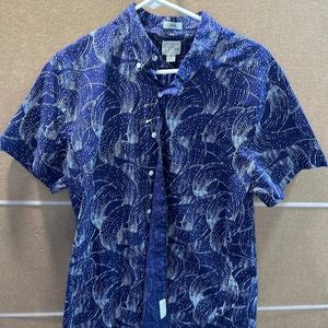 NWOT JCrew Mens Large Slim Fit Blue White. Great w Jeans